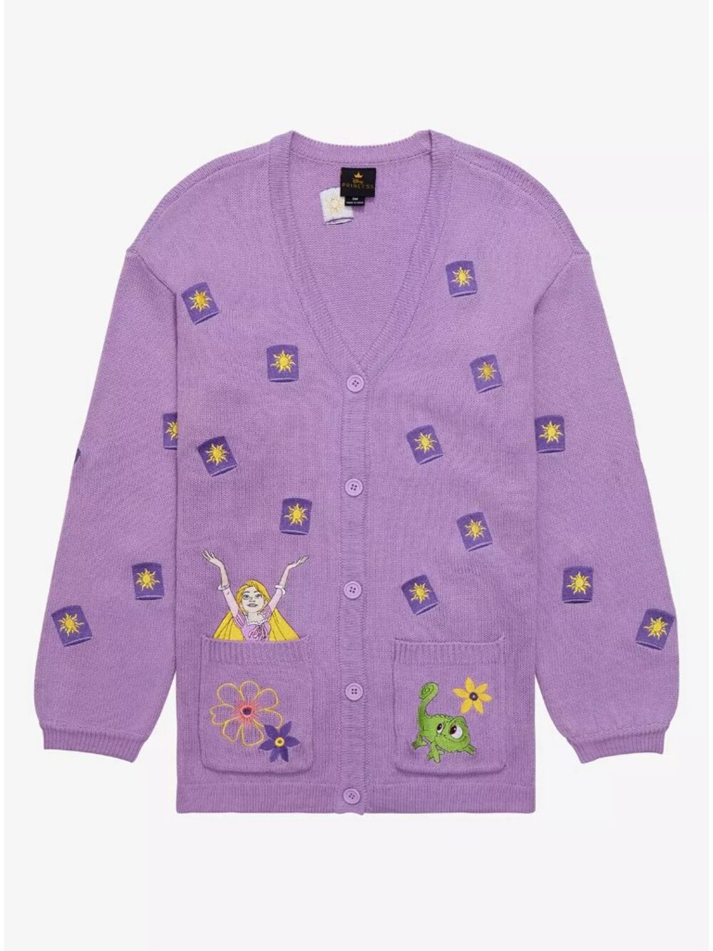 Disney BoxLunch Tangled Rapunzel & Pascal Floating Lanterns Cardigan Size XL NWT
